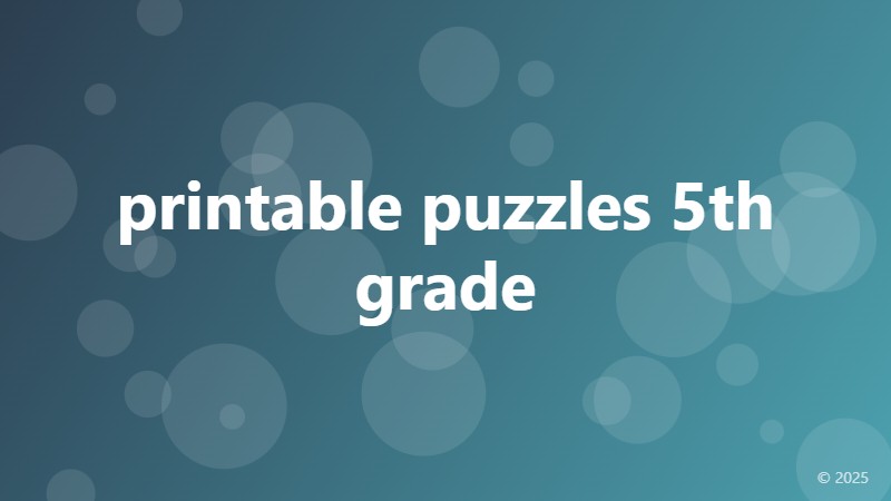 printable puzzles 5th grade