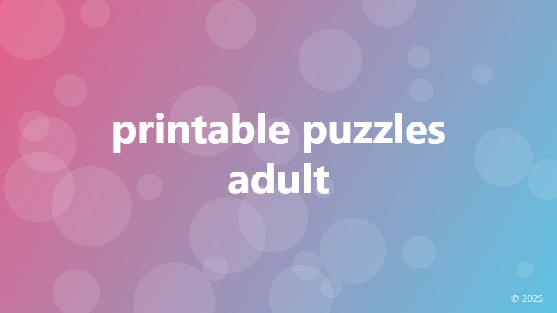 printable puzzles adult