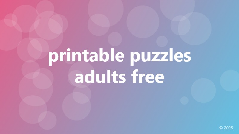 printable puzzles adults free