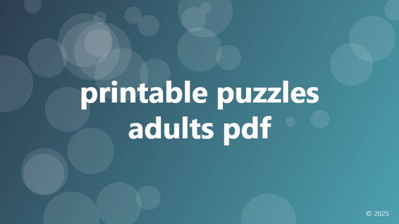 printable puzzles adults pdf