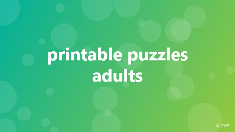 printable puzzles adults