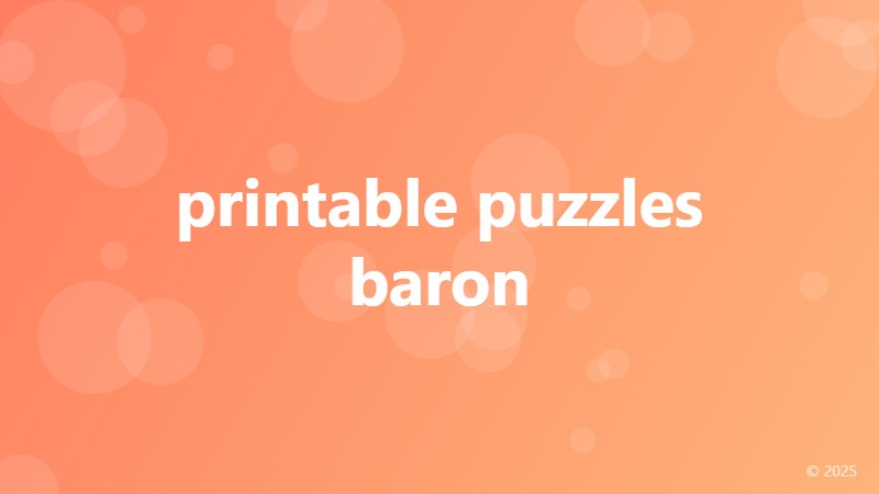 printable puzzles baron