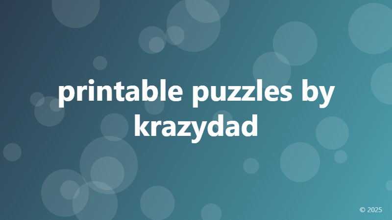 printable puzzles by krazydad