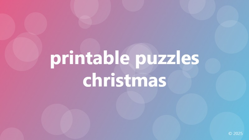 printable puzzles christmas