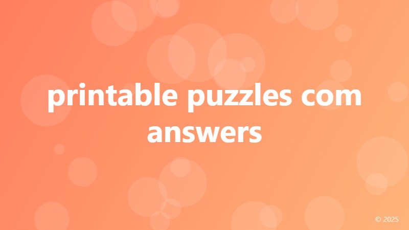 printable puzzles com answers