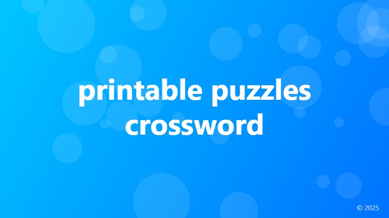 printable puzzles crossword