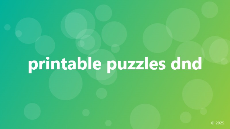 printable puzzles dnd