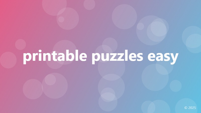 printable puzzles easy