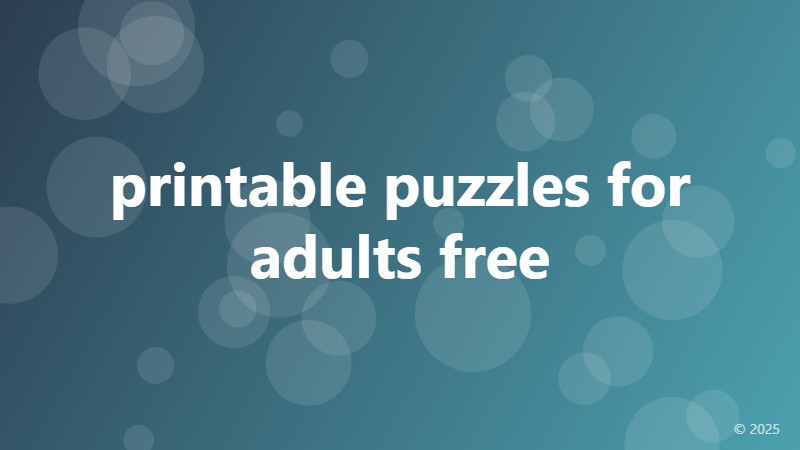 printable puzzles for adults free