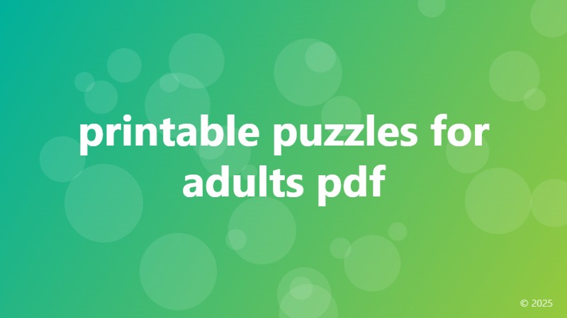 printable puzzles for adults pdf