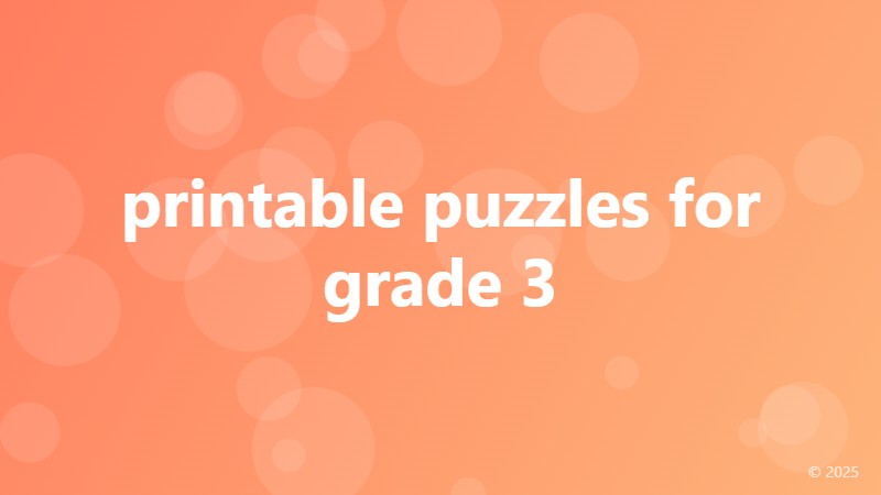 printable puzzles for grade 3