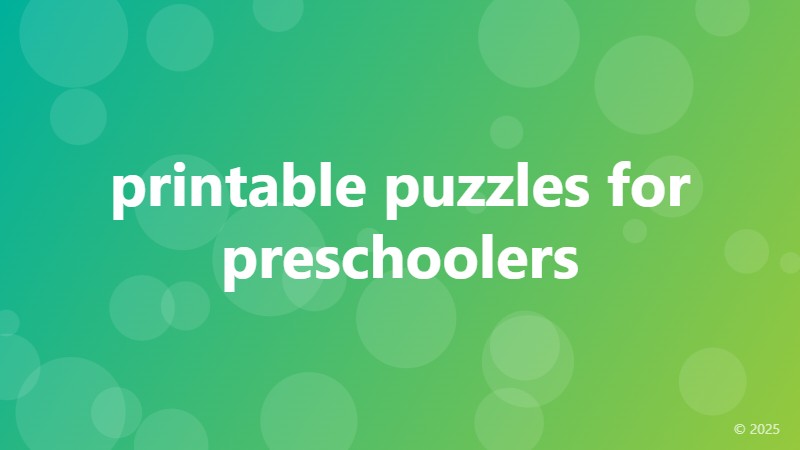 printable puzzles for preschoolers