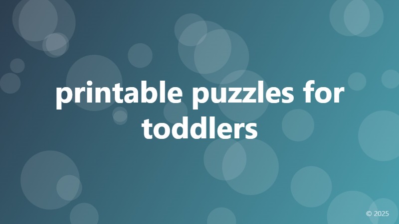 printable puzzles for toddlers