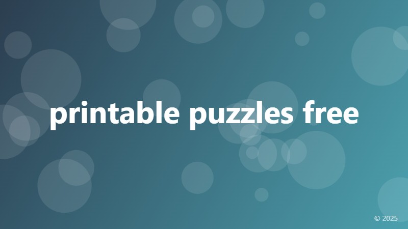 printable puzzles free