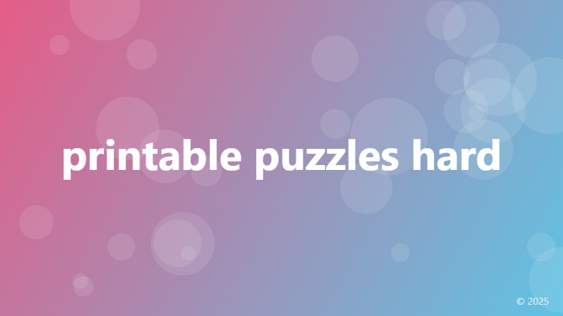 printable puzzles hard