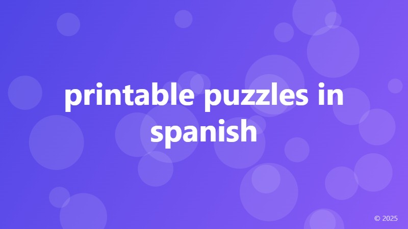 printable puzzles in spanish