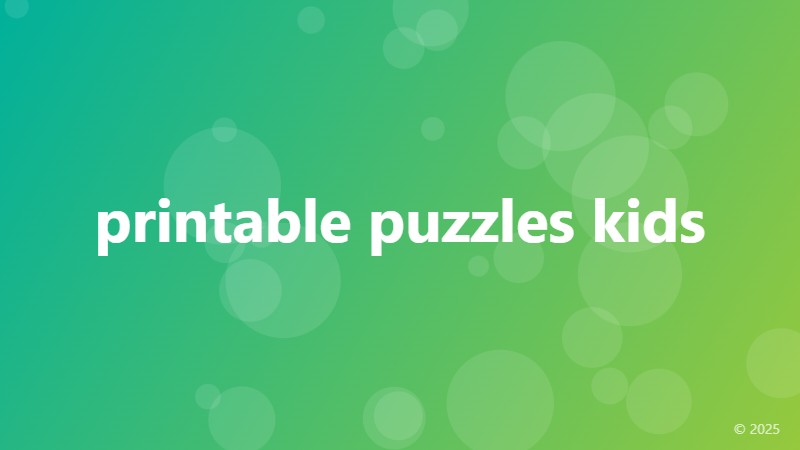 printable puzzles kids