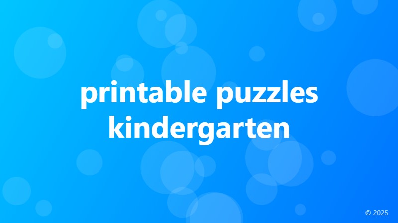 printable puzzles kindergarten