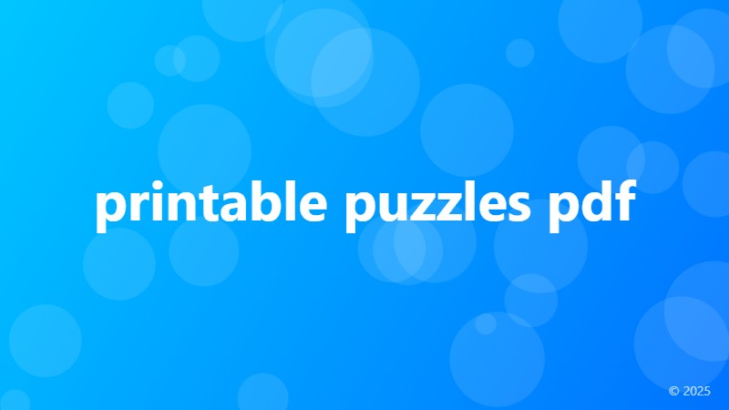 printable puzzles pdf