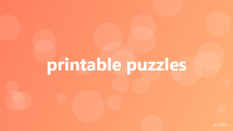 printable puzzles