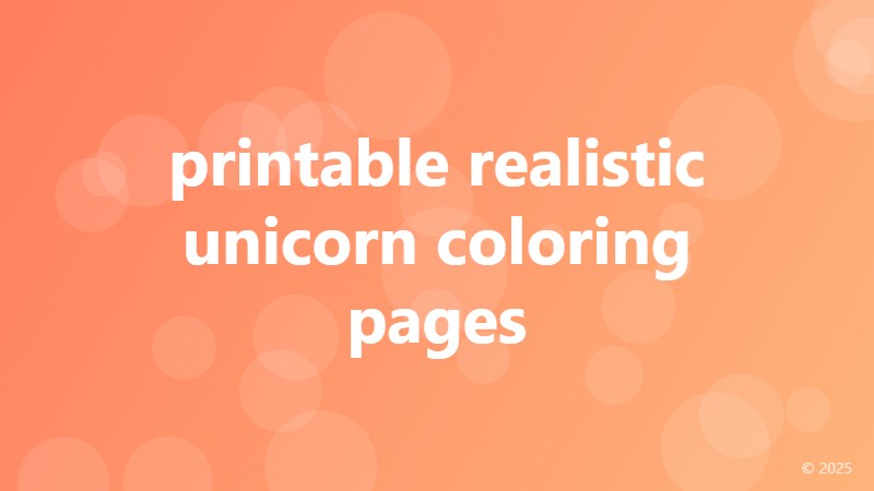 printable realistic unicorn coloring pages
