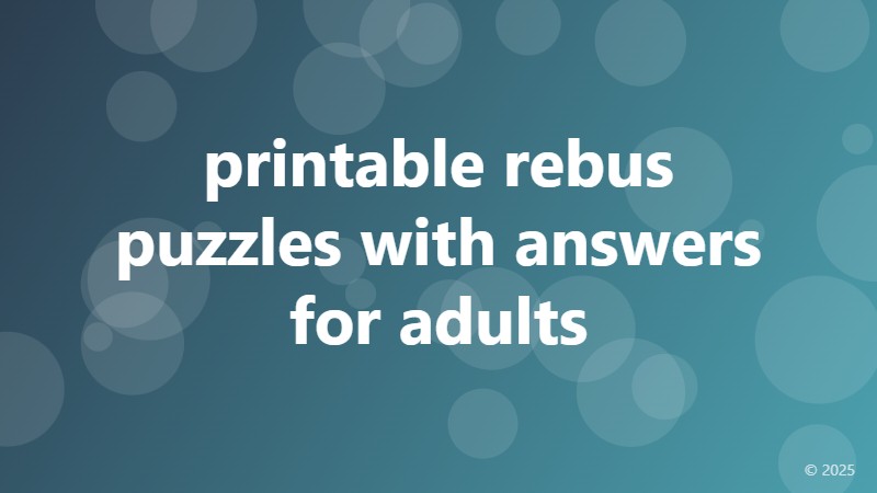printable rebus puzzles with answers for adults