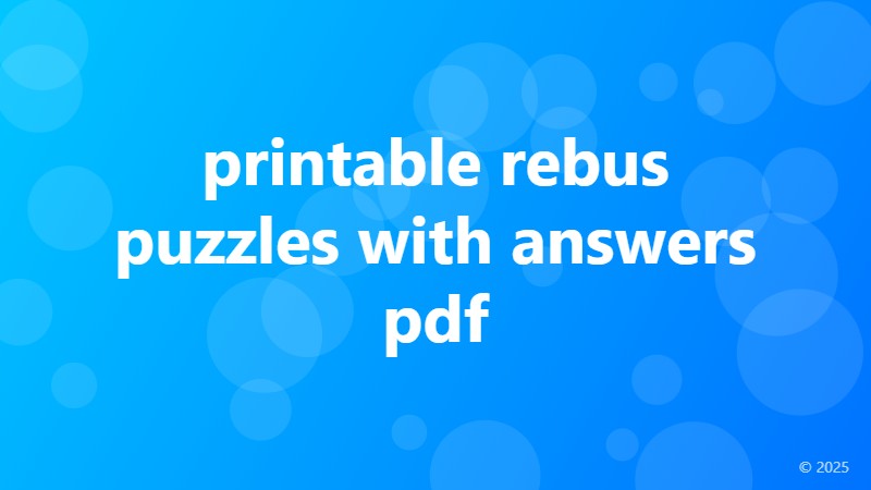 printable rebus puzzles with answers pdf