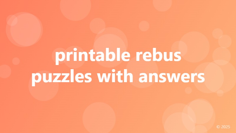 printable rebus puzzles with answers