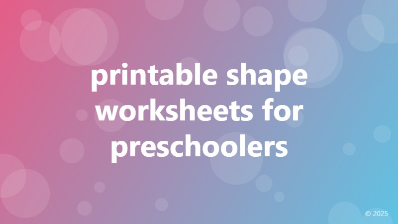 printable shape worksheets for preschoolers