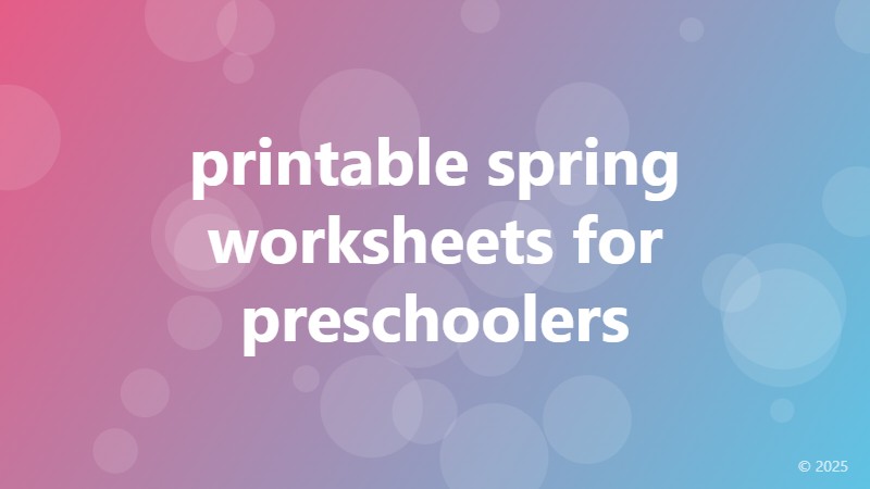 printable spring worksheets for preschoolers