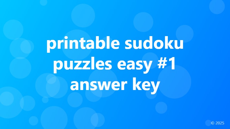 printable sudoku puzzles easy #1 answer key