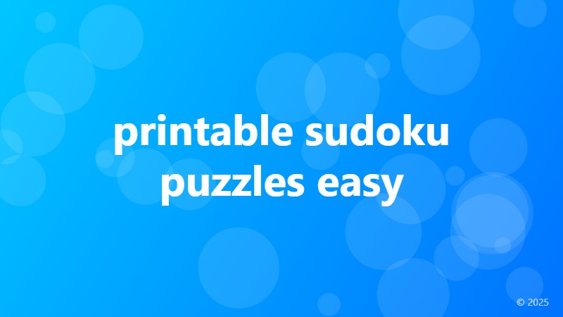 printable sudoku puzzles easy