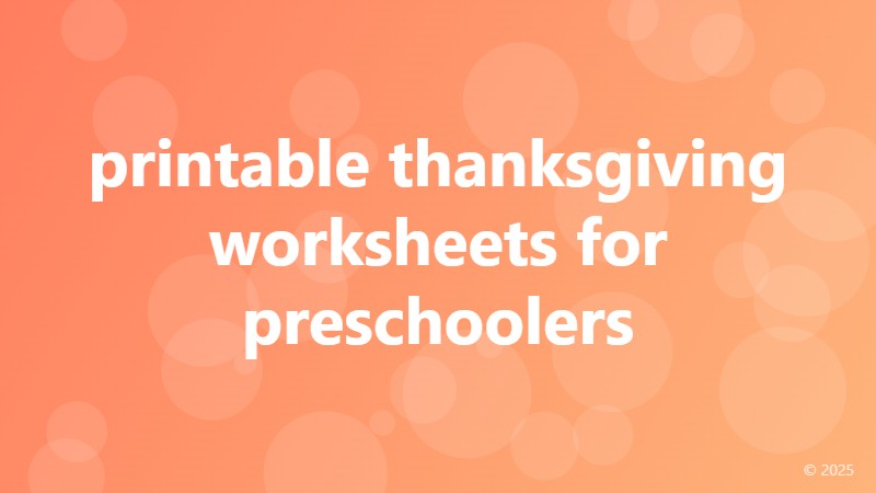 printable thanksgiving worksheets for preschoolers