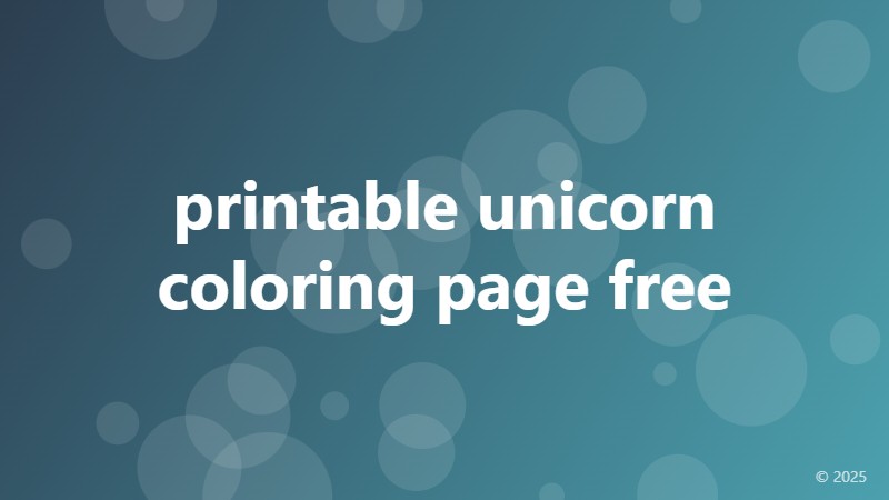 printable unicorn coloring page free