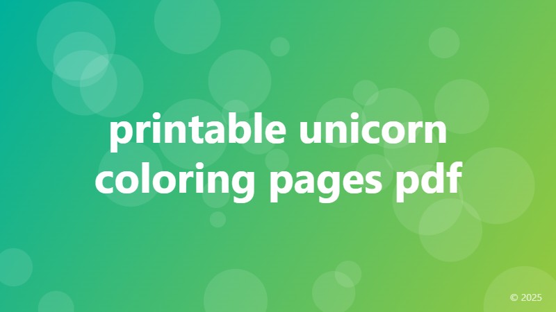 printable unicorn coloring pages pdf