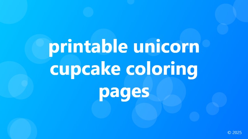 printable unicorn cupcake coloring pages