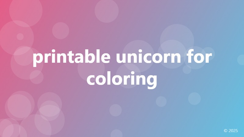 printable unicorn for coloring