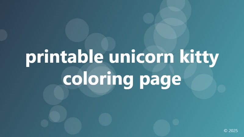printable unicorn kitty coloring page