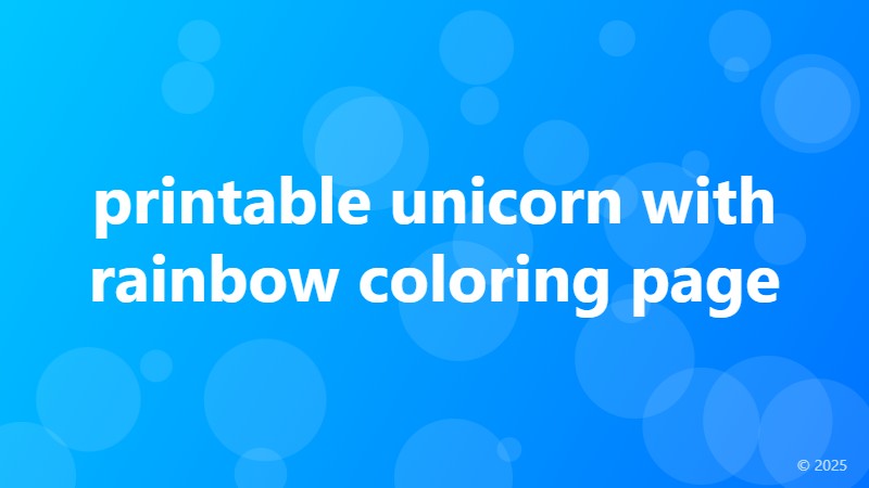 printable unicorn with rainbow coloring page