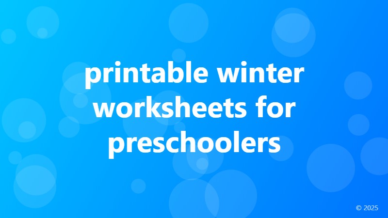 printable winter worksheets for preschoolers