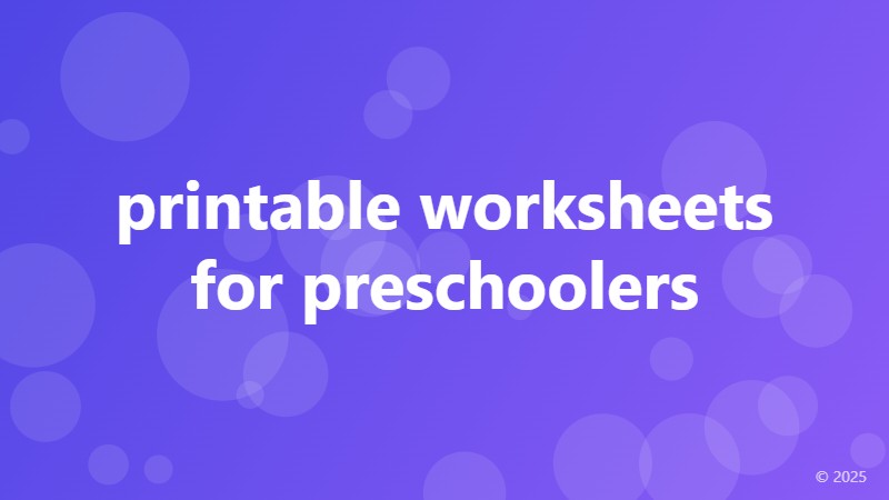 printable worksheets for preschoolers