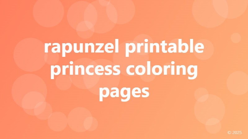 rapunzel printable princess coloring pages