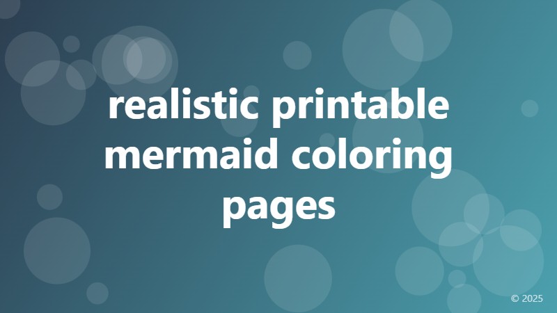 realistic printable mermaid coloring pages