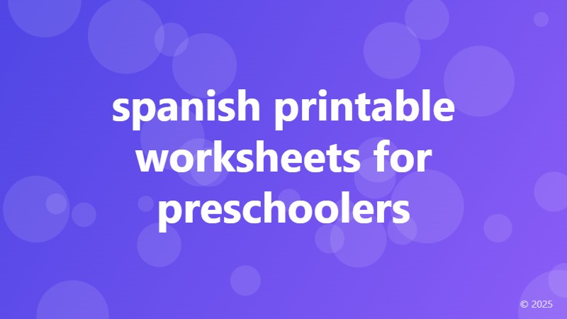 spanish printable worksheets for preschoolers