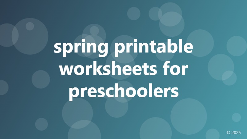 spring printable worksheets for preschoolers