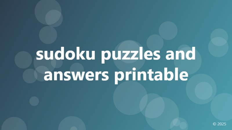 sudoku puzzles and answers printable
