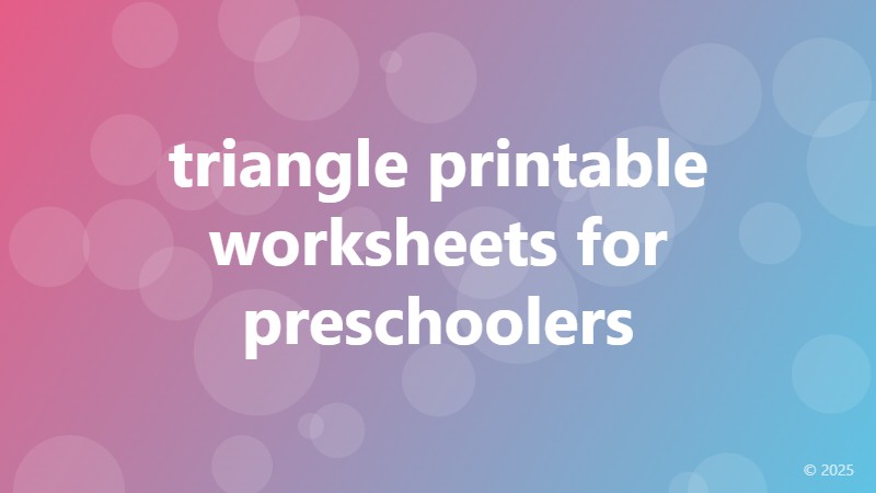 triangle printable worksheets for preschoolers