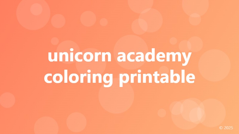 unicorn academy coloring printable