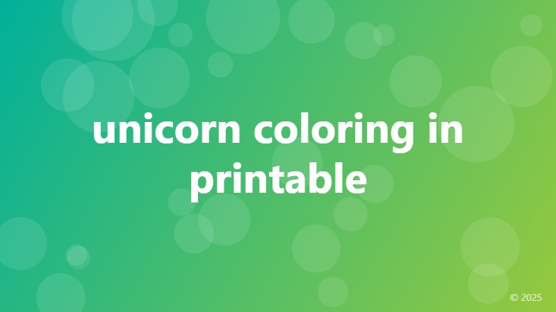 unicorn coloring in printable
