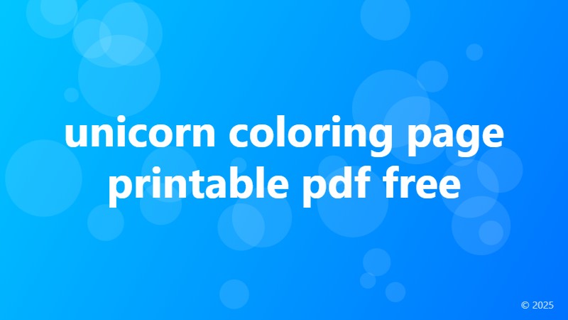 unicorn coloring page printable pdf free